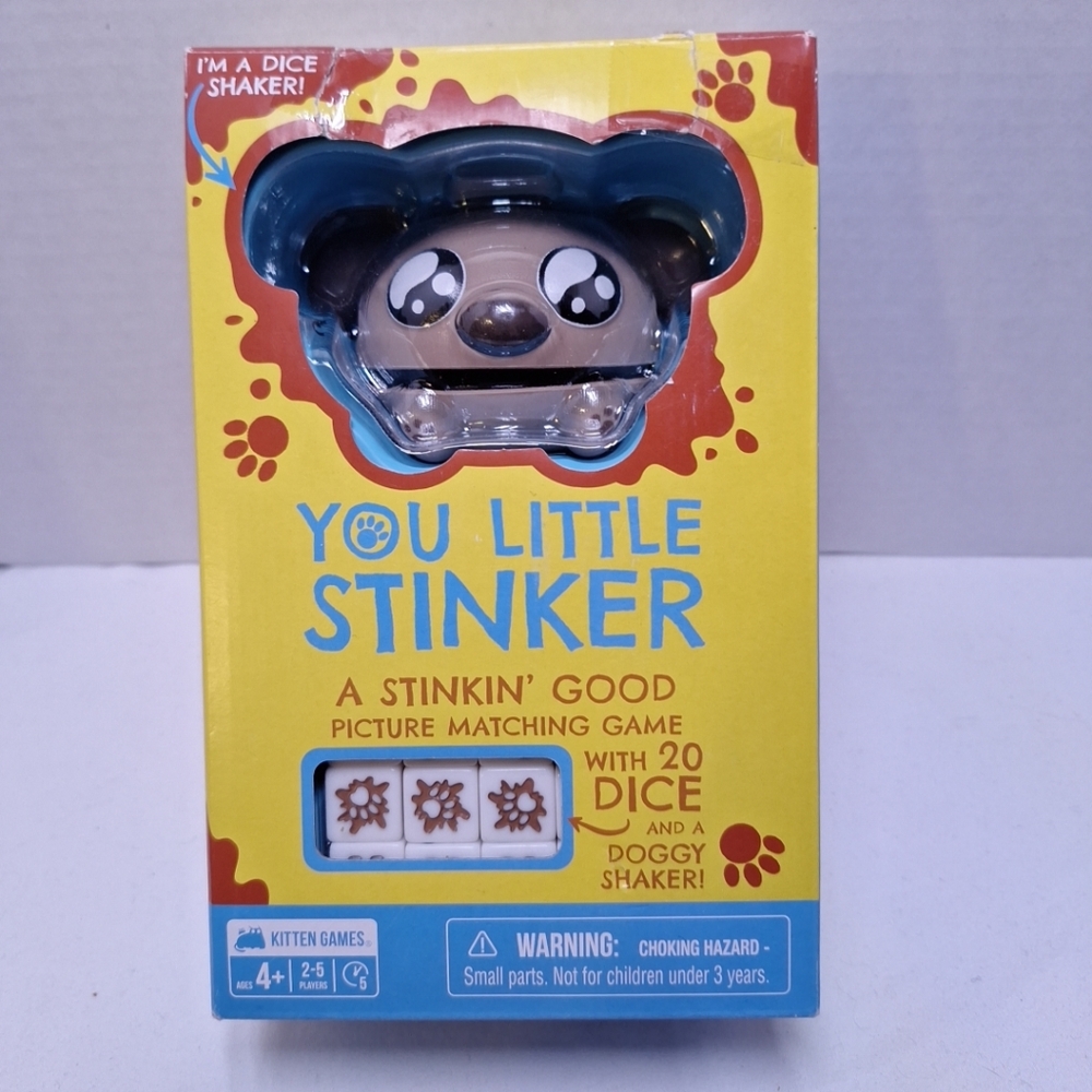 You Little Stinker Matching Dice Game Ages 4+ 2-5 Players w/ Doggy Shaker NEW
